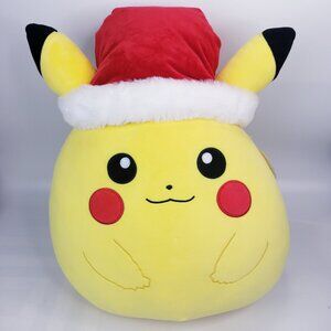 Pikachu Large Squishmallow 2024 Christmas Pokémon Plush Santa Hat